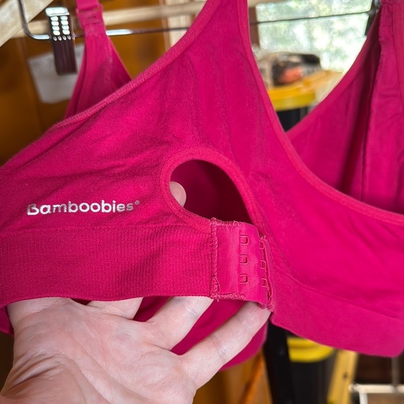 Bamboobies Yoga Nursing Bra Fuchsia Size XL - Picture 8 of 11